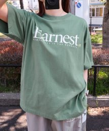 ANME(アンメ)/Earnest ロゴプリント 半袖 Tシャツ/グリーン