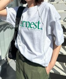 ANME(アンメ)/Earnest ロゴプリント 半袖 Tシャツ/ライトベージュ