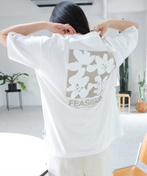 ANME(アンメ)/前後ロゴ入り フラワープリント 半袖 Tシャツ/オフホワイト系1