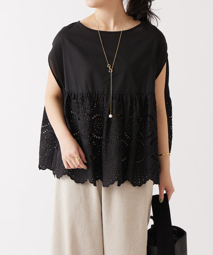 ビアズリー レースポンチョブラウス 24SS極美品】BEARDSLEY レース