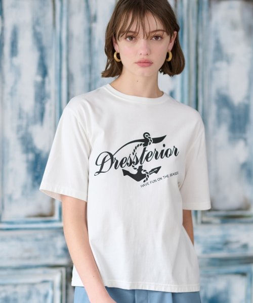 DRESSTERIOR(ドレステリア)/【洗える/大人カジュアル】マリンロゴプリントTシャツ/ホワイト（001）