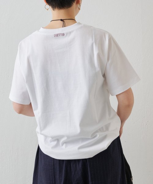 BEARDSLEY(ビアズリー)/METRO刺繍Tシャツ/ホワイト