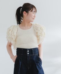 URBAN RESEARCH ROSSO(URBAN　RESEARCH　ROSSO)/leinwande　Hand Fringe Knit Tops/WHITE