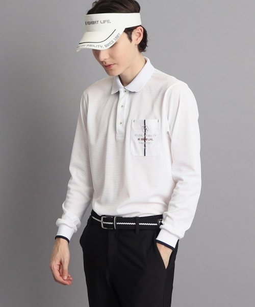 adabat(アダバット)/【UVカット／吸水速乾】胸ポケットデザインあり 長袖ポロシャツ/ホワイト（001）