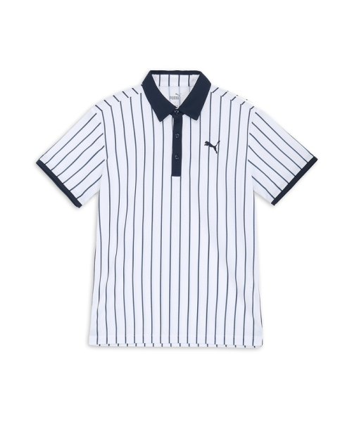 PUMA(PUMA)/メンズ ゴルフ ストレッチ カノコ ストライプ AOP 半袖 ポロシャツ/WHITEGLOW