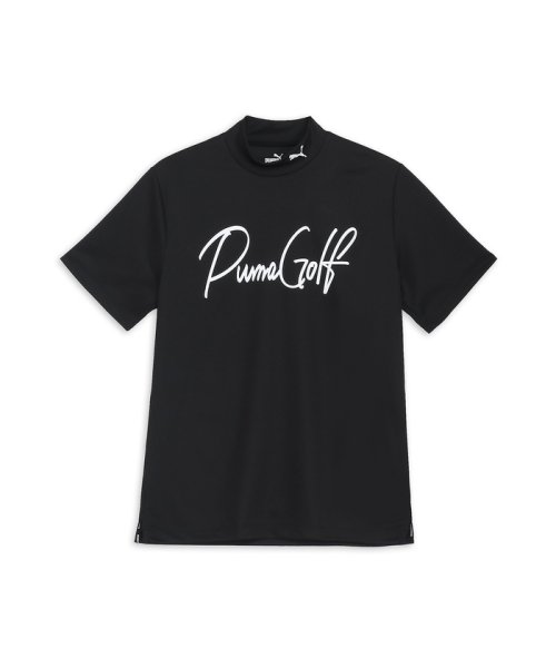 PUMA(PUMA)/メンズ ゴルフ ストレッチ カノコ PGロゴ モックネック 半袖 シャツ/PUMABLACK