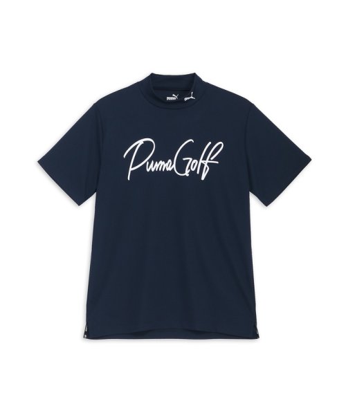 PUMA(PUMA)/メンズ ゴルフ ストレッチ カノコ PGロゴ モックネック 半袖 シャツ/DEEPNAVY