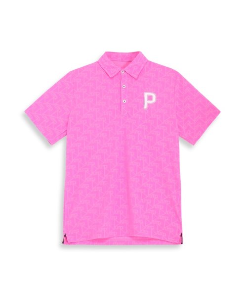 PUMA(PUMA)/メンズ ゴルフ パイル ジャカード Pロゴ 半袖 ポロシャツ/POISONPINK
