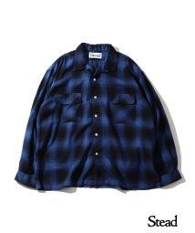 J.S Homestead(ジャーナルスタンダード　ホームステッド)/【J.S.Homestead / Stead】RCF OMBRE OPEN SHIRT/ブルー