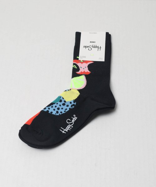 ar/mg(エーアールエムジー)/【66】【10113037， 10211069， 10211050】【HAPPY SOCKS】キャッチーデザインソックス/ブラック系2