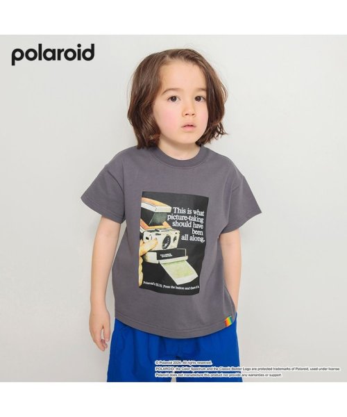 BRANSHES(ブランシェス)/【Polaroid/ポラロイド】ブランシェス限定半袖Tシャツ/チャコールグレー