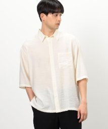 COMME CA ISM MENS(コムサイズム（メンズ）)/【セットアップ対応】楊柳ワッシャー ５分袖シャツ/キナリ