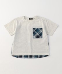 COMME CA ISM KIDS(コムサイズム（キッズ）)/サッカーチェック 半袖Ｔシャツ/ライトベージュ