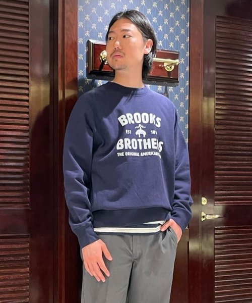 Brooks Brothers(ブルックス ブラザーズ（メンズ）)/【WEB限定】SS24 LOGO Series ロゴプリント スウェットシャツ/NAVY