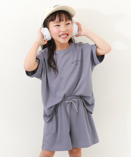 devirock(デビロック)/【ワンマイルにも】サラっとストレッチ メッシュ 着丈が選べるパジャマ 子供服 キッズ 男の子 女の子 ルームウェア 半袖ルームウェア パジャマ /パープル