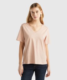 BENETTON (women)(ベネトン（レディース）)/Vネック半袖Tシャツ・カットソー/ピンクベージュ