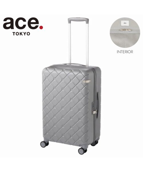 ace.TOKYO(トーキョーレーベル)/エース スーツケース Mサイズ 51L ストッパー付き かわいい 可愛い 女性 ace. TOKYO 05382 キャリーケース キャリーバッグ/ダークグレー