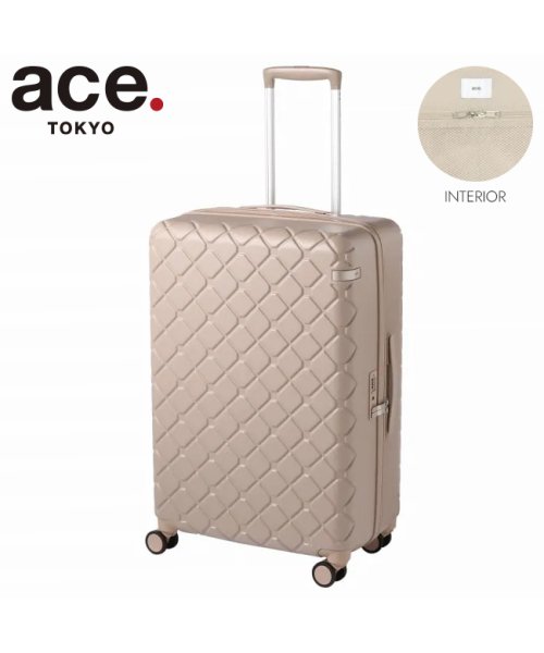 ace.TOKYO(トーキョーレーベル)/エース スーツケース Mサイズ 69L ストッパー付き かわいい 可愛い 女性 ace. TOKYO 05383 キャリーケース キャリーバッグ/モカ