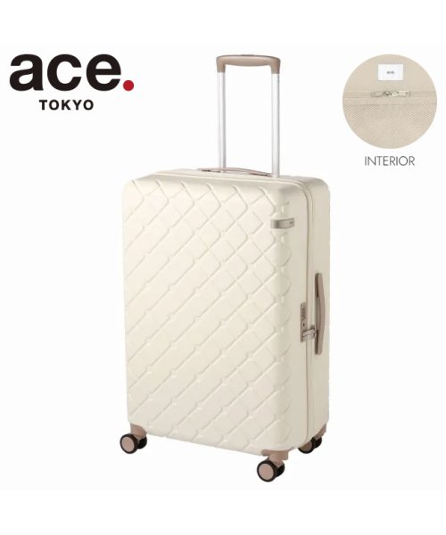 ace.TOKYO(トーキョーレーベル)/エース スーツケース Mサイズ 69L ストッパー付き かわいい 可愛い 女性 ace. TOKYO 05383 キャリーケース キャリーバッグ/アイボリー