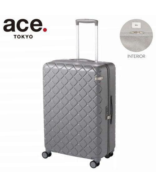 ace.TOKYO(トーキョーレーベル)/エース スーツケース Mサイズ 69L ストッパー付き かわいい 可愛い 女性 ace. TOKYO 05383 キャリーケース キャリーバッグ/ダークグレー