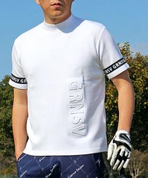 TopIsm/ゴルフウェア モックネックシャツ メンズ GIORNO SEVEN ジョルノセブン ハイネック ゴルフ 接触冷感 ストレッチ 半袖 立体ロゴ 袖ライン トップス/506019099