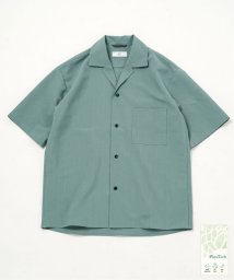 417 EDIFICE(フォーワンセブン　エディフィス)/【Plan Tech】オープンカラーシャツ　”セットアップ着用可能”/グリーン