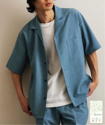 417 EDIFICE(フォーワンセブン　エディフィス)/【Plan Tech】オープンカラーシャツ　”セットアップ着用可能”/ブルー