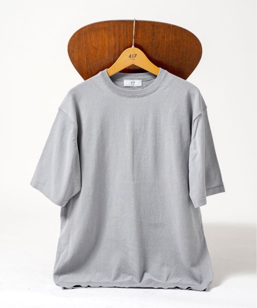 417 EDIFICE(フォーワンセブン　エディフィス)/アンチピリング シルキーニットTEE/グレーA