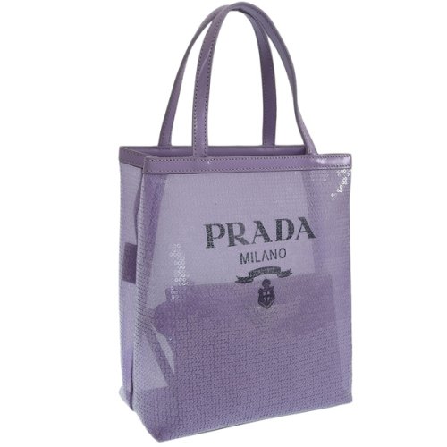 PRADA(プラダ)/PRADA プラダ スパンコール メッシュ トート バッグ ハンド バッグ/パープル