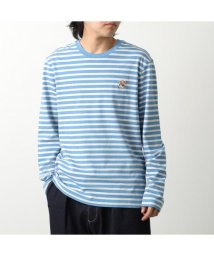 MAISON KITSUNE(メゾンキツネ)/MAISON KITSUNE Tシャツ LM00105KJ0046 長袖 ボーダー/ブルー