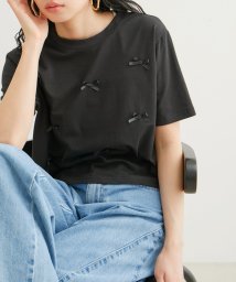 VIS(ビス)/【WEB限定】リボンモチーフTシャツ/ブラック系（02）