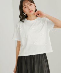 VIS(ビス)/【WEB限定】リボンモチーフTシャツ/ホワイト系（11）