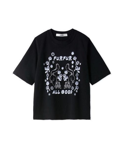 FURFUR(FURFUR)/ALL GOOD CAT Tシャツ/BLK
