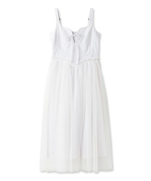 コルセットディテールチュールワンピース 予めご了承ください