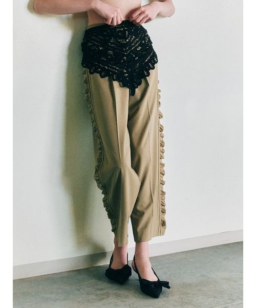 サイドフリルワイドパンツ 予めご了承ください