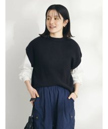 CRAFT STANDARD BOUTIQUE(クラフトスタンダードブティック)/異素材ドッキングニットプルオーバー/ブラック