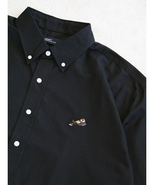 CRAFT STANDARD BOUTIQUE(クラフトスタンダードブティック)/刺繍入りオックスフォードボタンダウンシャツ/ブラック