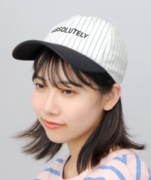 AMS SELECT(エーエムエスセレクト)/キャップ 帽子 メンズ レディース 刺繍 つば長め  野球帽 アウトドア ストライプ/ホワイト