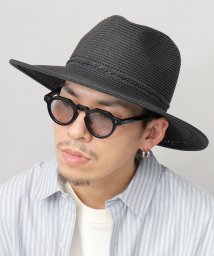 Besiquenti(ベーシックエンチ)/BASIQUENTI ベーシックエンチ ハット 帽子 メンズ 麦わら帽子 ストローハット 中折れハット ロングブリム/ブラック