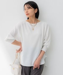 NIJYUSANKU（SMALL SIZE）(23区（小さいサイズ）)/【洗える/一部店舗限定】ストレッチジョーゼット シアー カットソー/ホワイト系