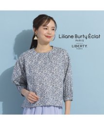 Liliane Burty ECLAT(リリアンビューティエクラ)/【S・Mサイズ】リバティ小花プリント　プルオーバーブラウス/ライトグレー