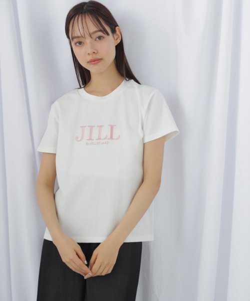 JILL by JILL STUART(ジル バイ ジル スチュアート)/JBオーガニック刺繍ロゴTシャツ/ピンク