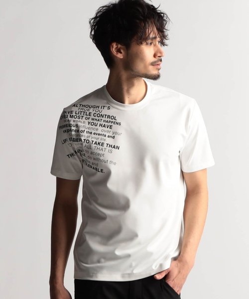 NICOLE CLUB FOR MEN(ニコルクラブフォーメン)/ロゴプリント半袖Ｔシャツ/09ホワイト