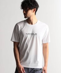 NICOLE CLUB FOR MEN(ニコルクラブフォーメン)/ロゴ刺繍半袖Ｔシャツ/09ホワイト