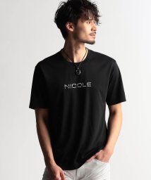 NICOLE CLUB FOR MEN(ニコルクラブフォーメン)/ロゴ刺繍半袖Ｔシャツ/49ブラック