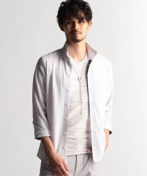 NICOLE CLUB FOR MEN/ウェーブシアー7分袖スタンドシャツ/505990824