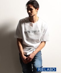 NICOLE CLUB FOR MEN(ニコルクラブフォーメン)/【RIELABO】ロゴデザインクルーネック半袖Tシャツ/09ホワイト