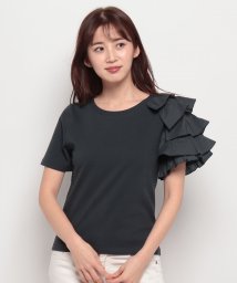 LATO CALLE/片側異素材フリルＴシャツ/506015819