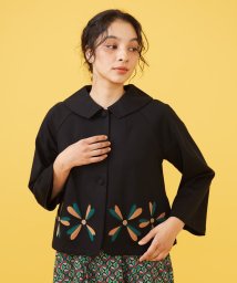 Jocomomola(ホコモモラ)/Regadera アップリケ刺繍ジャケット/ブラック