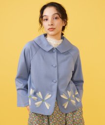 Jocomomola(ホコモモラ)/Regadera アップリケ刺繍ジャケット/ブルー